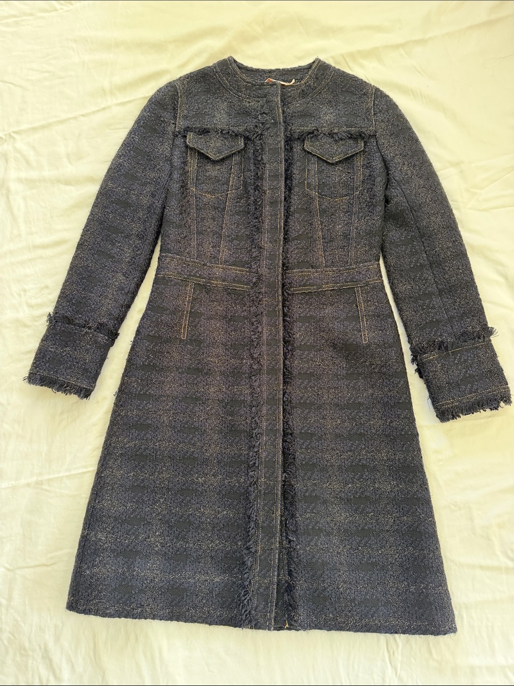 Tory Burch (Chanel Style) Long-Sleeve Black Tweed Jacket